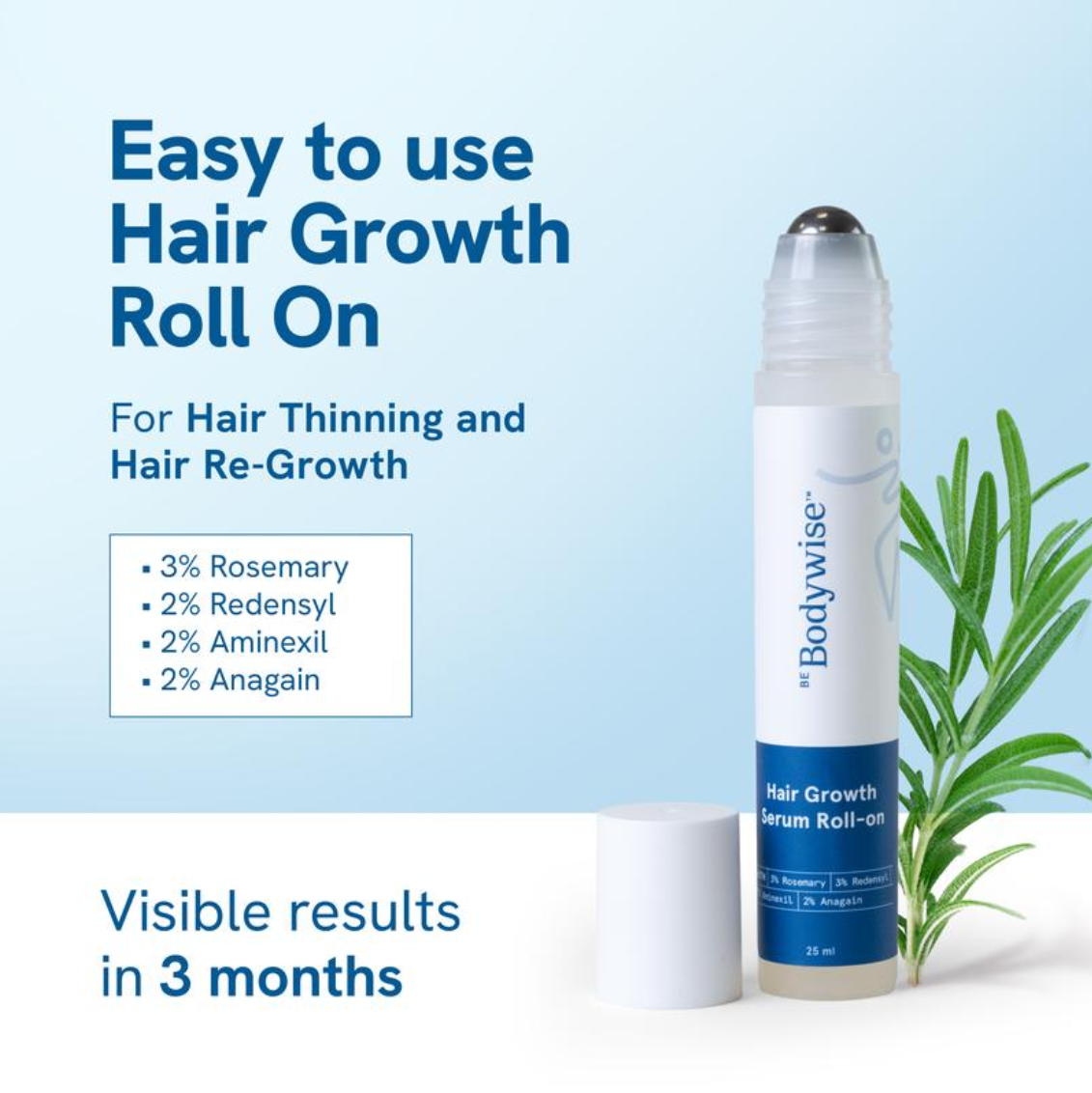 Be Bodywise Advanced Hair Growth Roll-On Serume